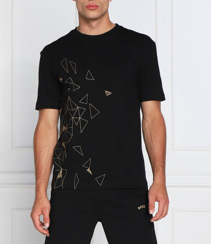 HUGO BOSS REGULAR FIT T-SHIRT IN COTTON - TEEGO | BLACK