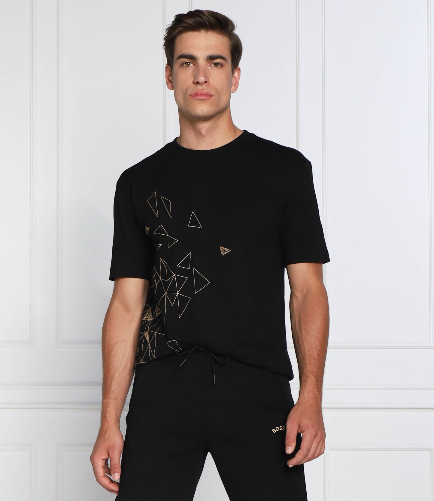 HUGO BOSS REGULAR FIT T-SHIRT IN COTTON - TEEGO | BLACK