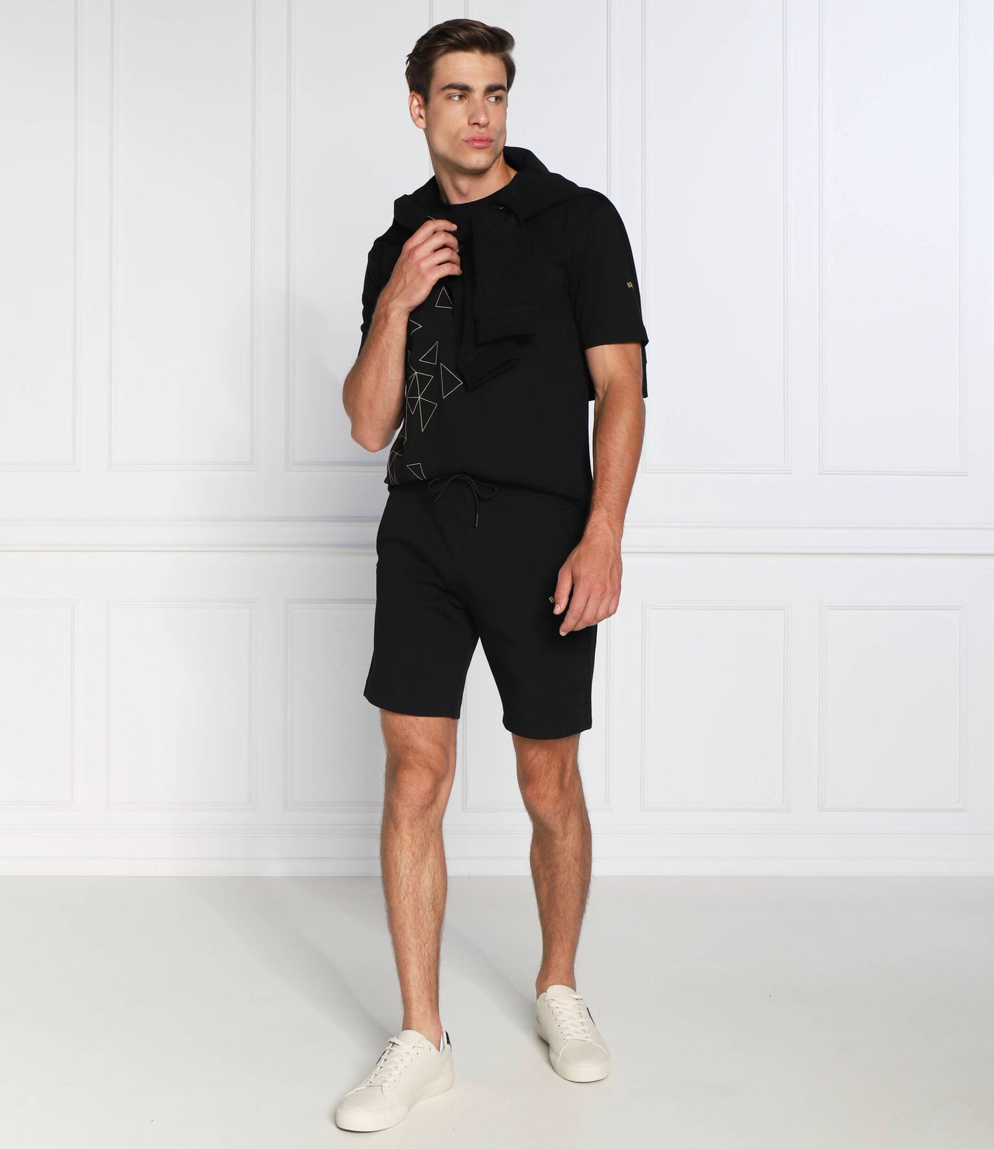 HUGO BOSS REGULAR FIT T-SHIRT IN COTTON - TEEGO | BLACK