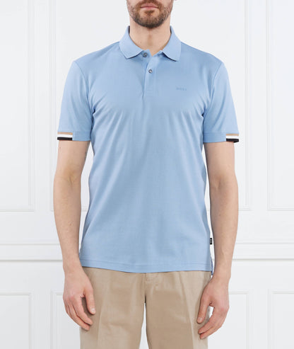 HUGO BOSS REGULAR-FIT POLO SHIRT WITH EMBROIDERED LOGO | SKY BLUE