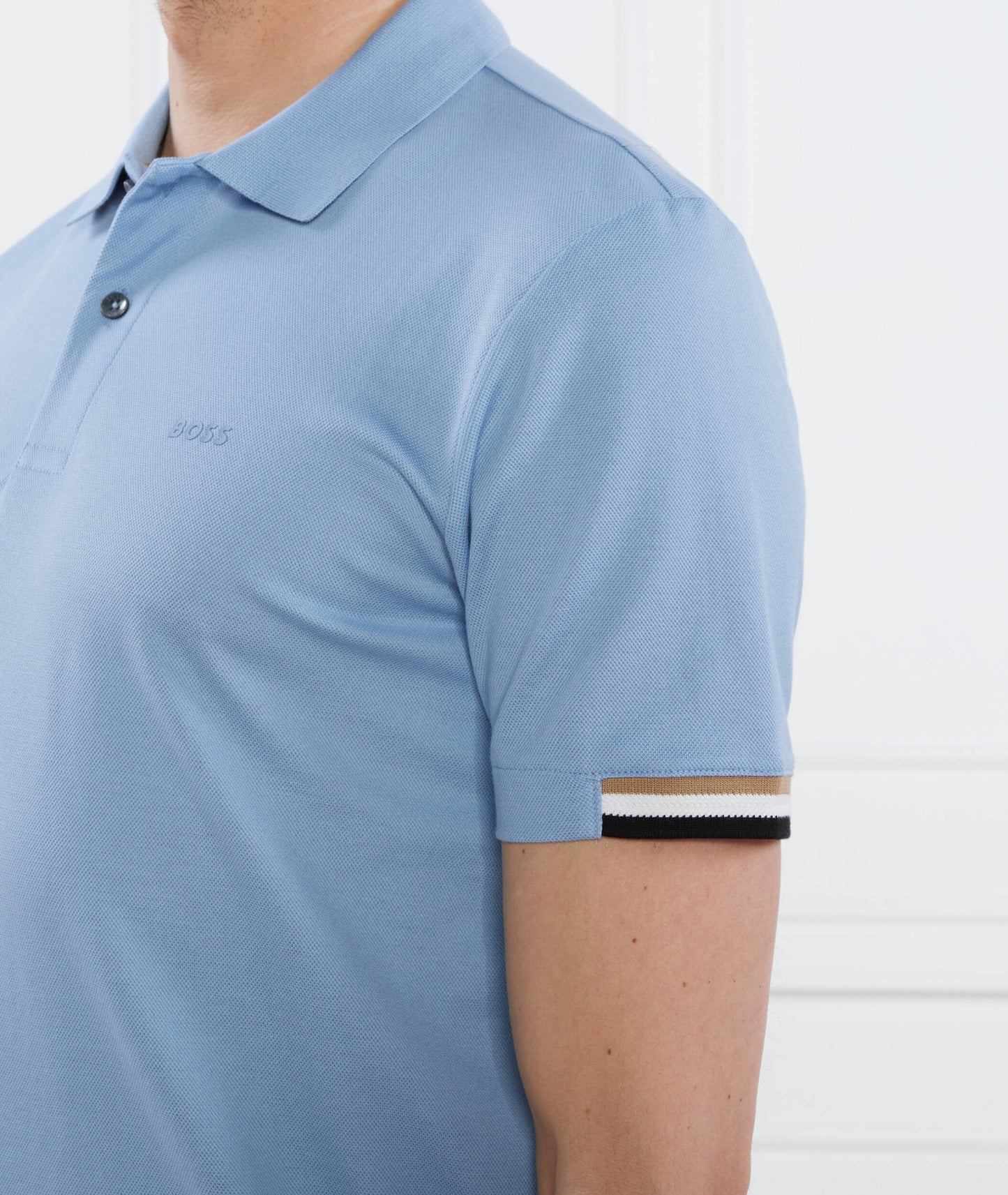 HUGO BOSS REGULAR-FIT POLO SHIRT WITH EMBROIDERED LOGO | SKY BLUE