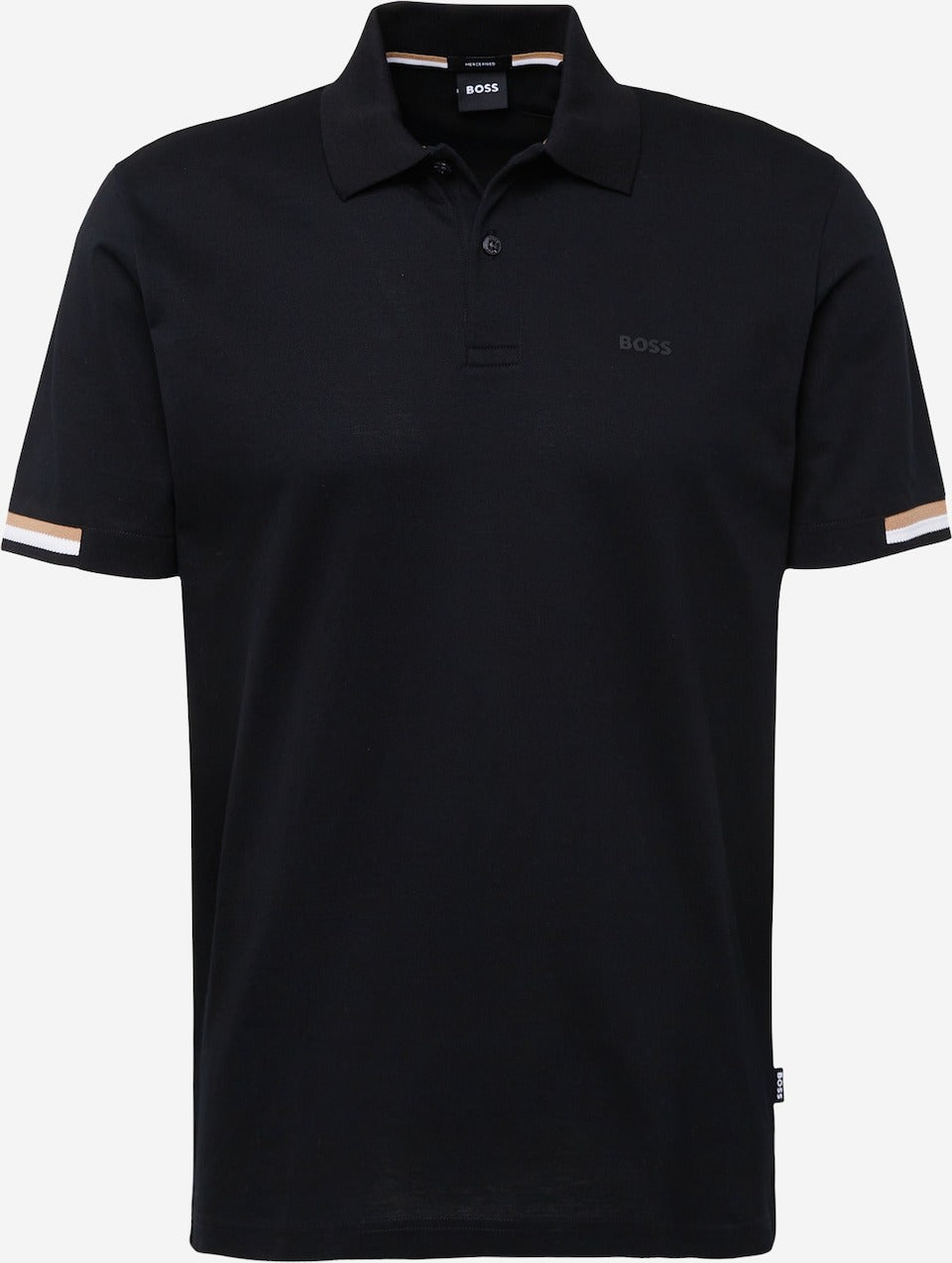 HUGO BOSS REGULAR-FIT POLO SHIRT WITH EMBROIDERED LOGO | BLACK