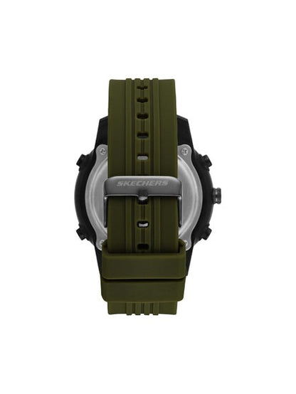 SKECHERS MENS ANALONG DIGITAL BLACK AND GREEN WATCH