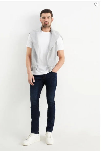 C.&.A MENS SKINNY JEANS-DARK BLUE